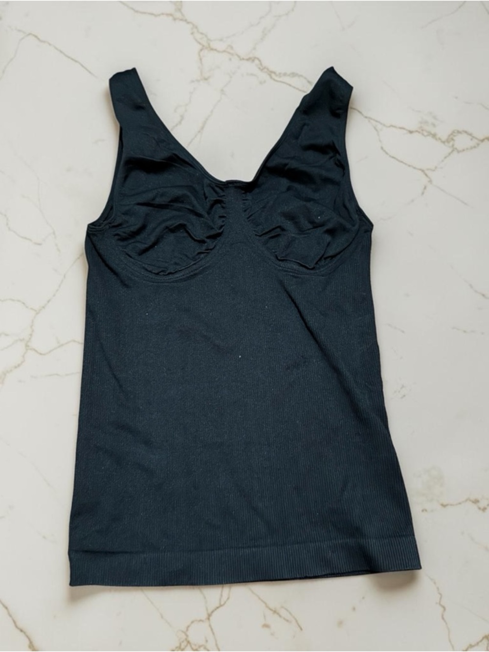 Black Seamless Tank Top with Built-In Support